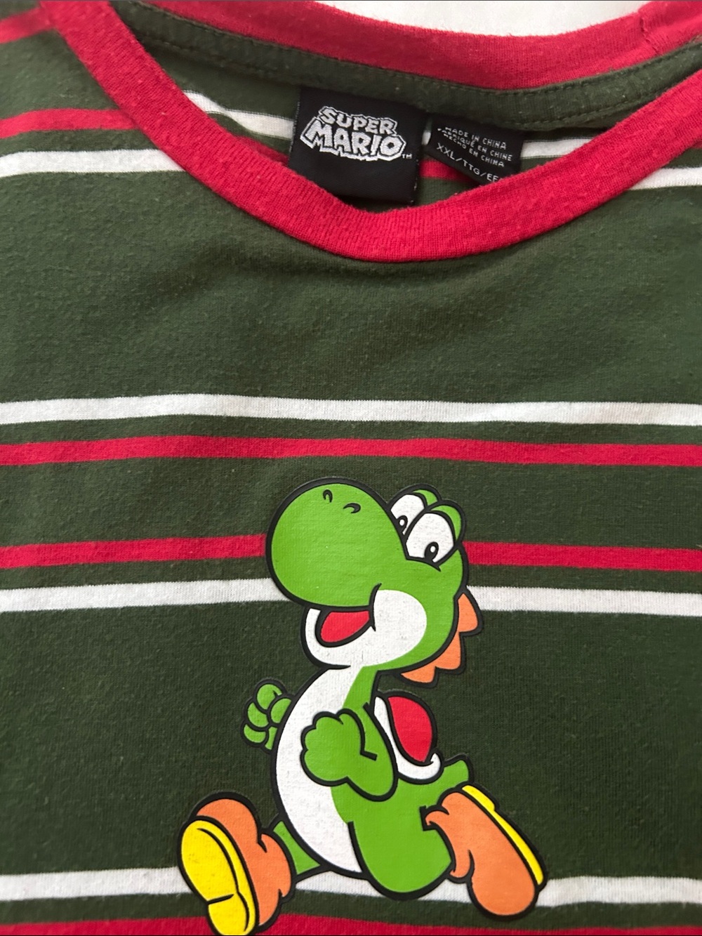 Box Lunch Green Striped Graphic Tee with Yoshi - Picture 3 of 4